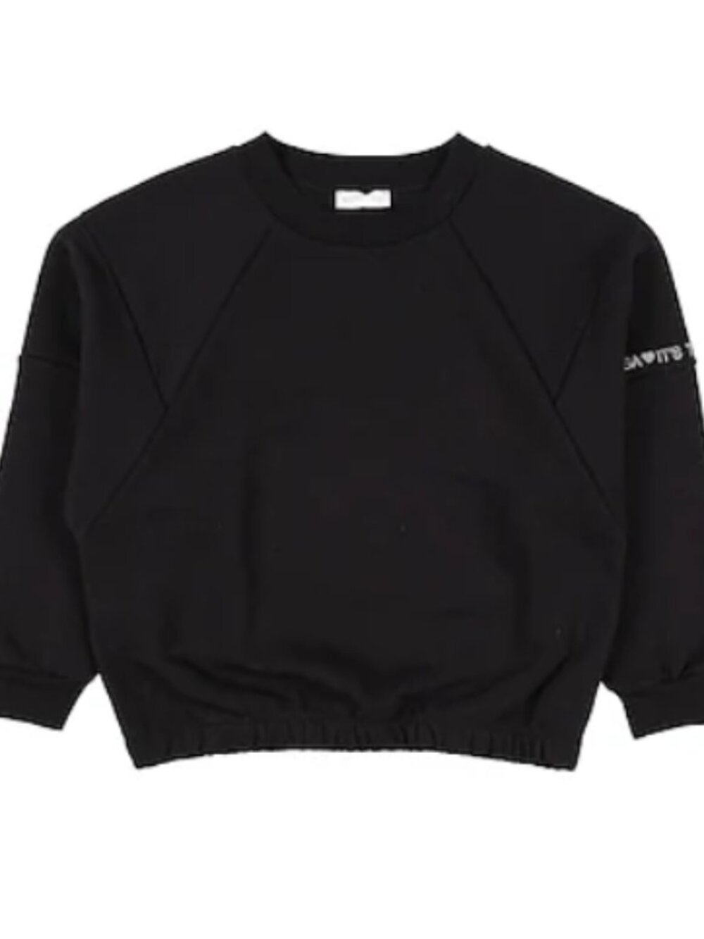 Monnalisa Girls Black Sweatshirt Fleece with Rhinestone Size 14Y - S NWT